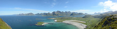 Norway, Lofoten Islands, Ytresand Bay Panorama