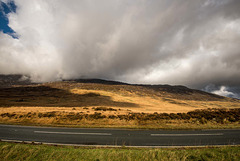 Clouds descending on the mountains