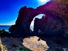 Rock arches at the base of the cliff path to McFarquhar's Cave