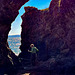 Rock arches at the base of the cliff path to McFarquhar's Cave