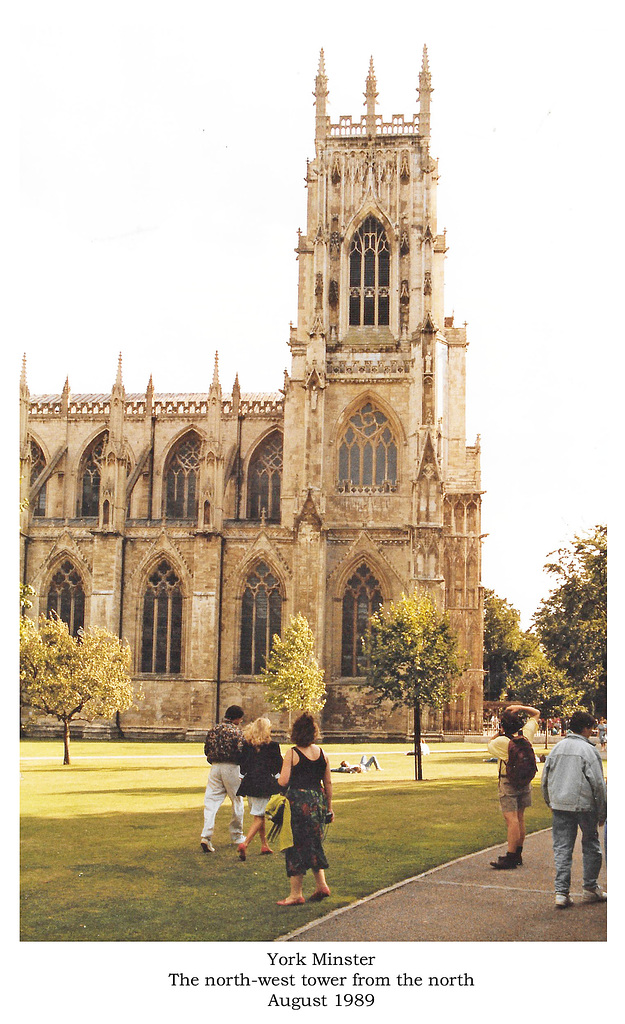 York Minster north-west tower from north August 1989