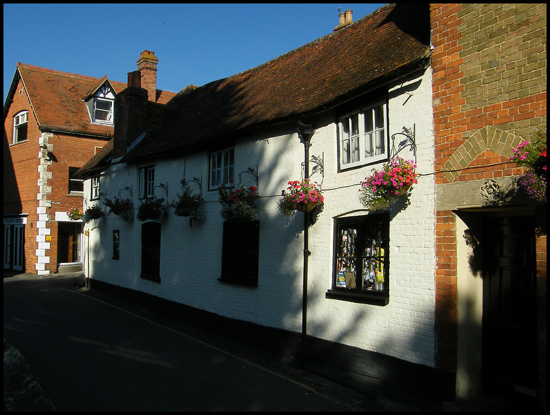 sunlight on an old pub