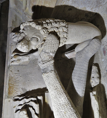 winchelsea church, sussex (37) lion on c14 alard tomb