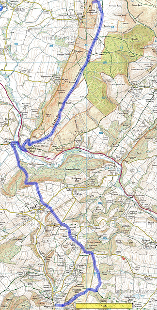 SHROPSHIRE WAY Alternative (2). Gilder Club on the Long Mynd to Hopesay (6m) July 2002 Weather cloudy and warm.