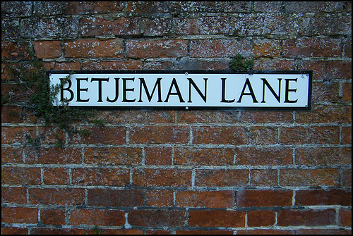 Betjeman Lane street sign