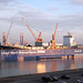 Panorama auf die Lloydwerft Brmrhv. - im Dock ist das Feeder-Schiff Morsum