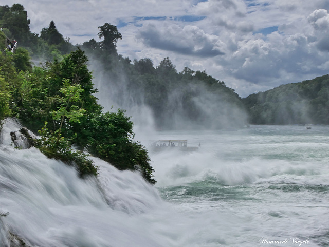 Hochwasser am Rheinfall 2021