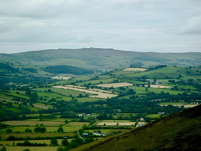 View from the Long Mynd to The Stiperstones.