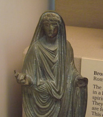 Detail of a Bronze Figure of a Genius Sacrificing in the British Museum, April 2013