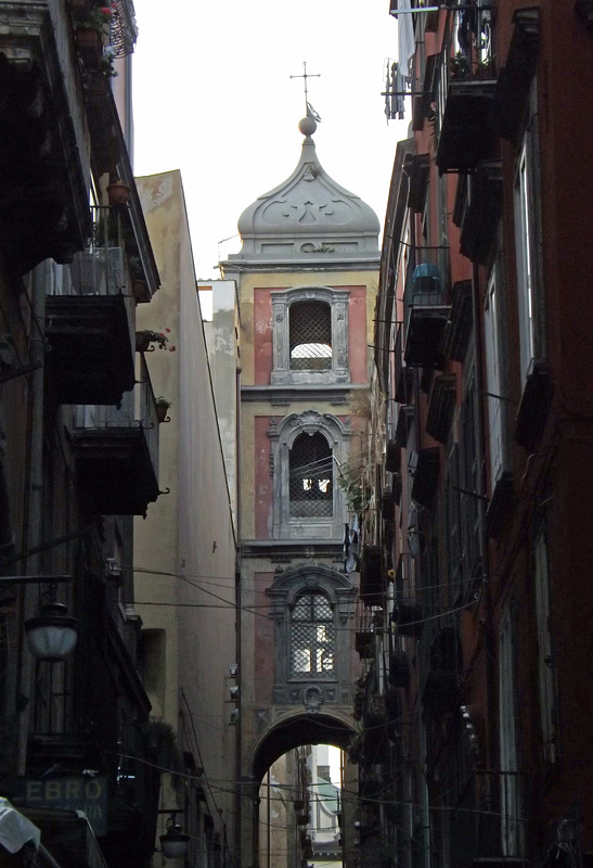 Bridge Over a Street in the Historic Center of Naples, June 2013