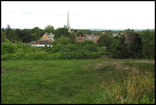 atop the castle mound