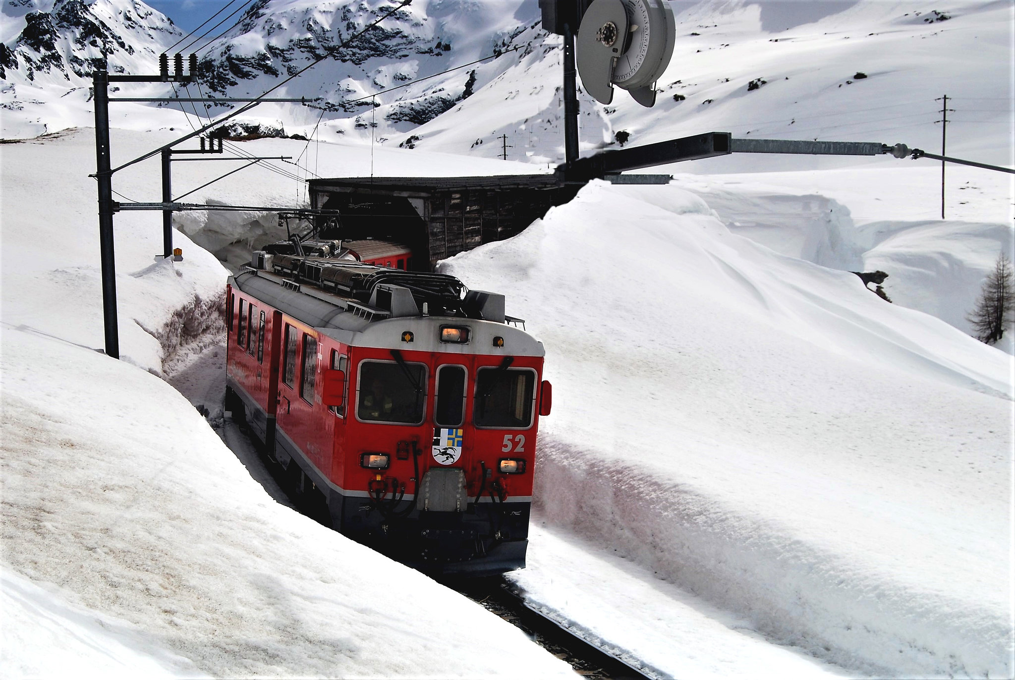 Train in the snow.