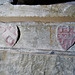 clifton reynes church, bucks (58)late c14 tomb c.1385 with  heraldry,  perhaps thomas reynes III