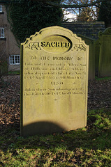 Memorial to John and Edward Lancaster Allen, Wentworth Old Church, South Yorkshire