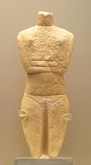 Cycladic Female Figurine of the Plastira Type in the National Archaeological Museum of Athens, June 2014