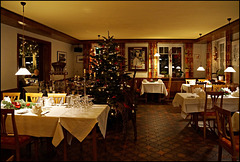 Weihnachtliches Ambiente im Restaurant