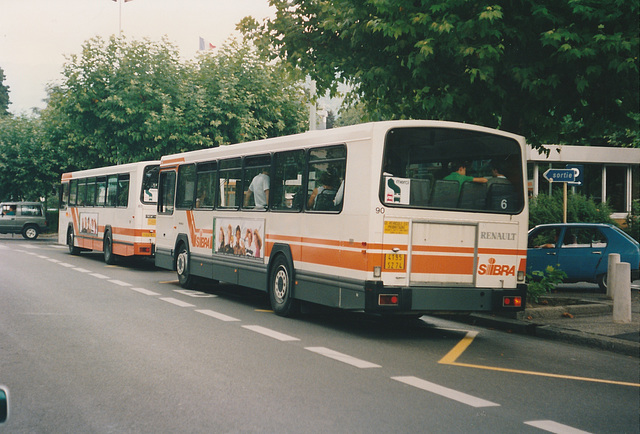 SIBRA (Annecy, France) 90 (4195 SZ 74) and 65 (164 RZ 74) - 27 Aug 1990