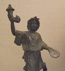 Detail of a Bronze Figure of a Lar in the British Museum, April 2013