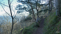 Some fencing on the edge of a precipitous cliff edge on the track to the top of the South Soutor