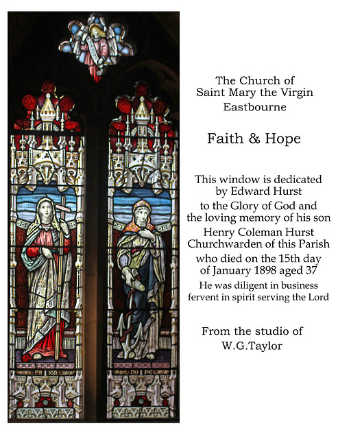 St Mary Eastbourne Faith & Hope by studio of WG Taylor