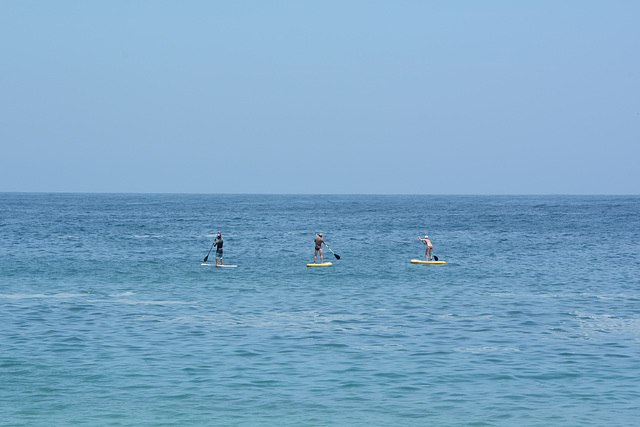 Venezuela, The Bay of Valle Seco, Mastering on the Rowing Board in the Open Sea Venezuela, The Bay of Valle Seco, Mastering on the Rowing Board in the Open Sea
