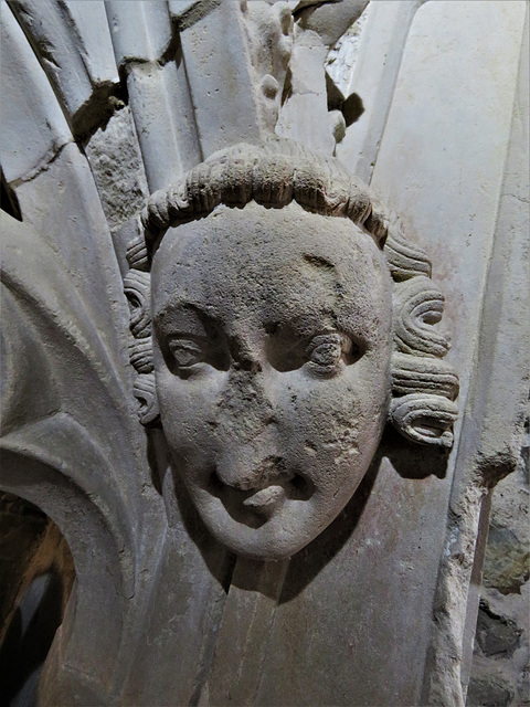 winchelsea church, sussex ,  detail of c14 tomb canopy in north aisle