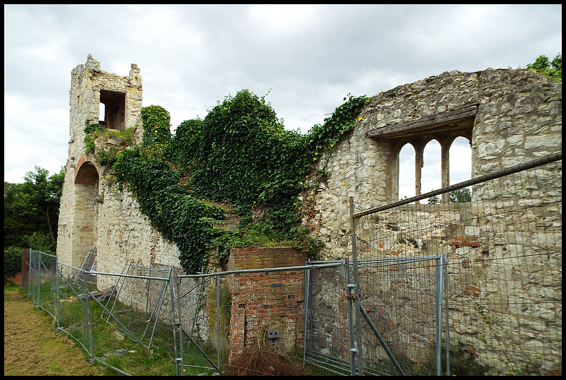 fenced-off castle