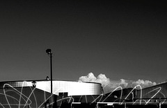 Neon with clouds