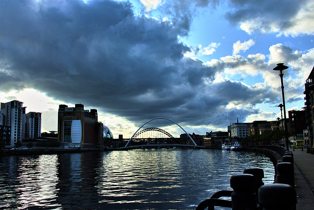 Looking up river on a cloudy day with a very high tide!