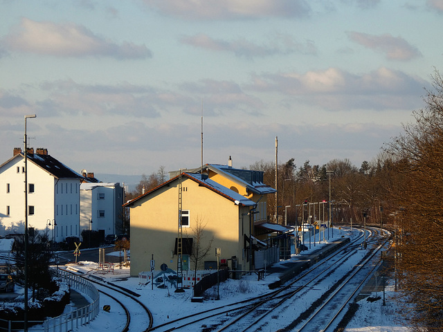 Blick zum Bahnhof Maxhütte-Haidhof