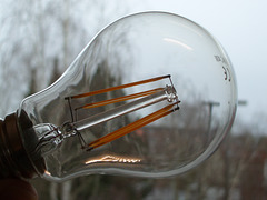 Filamented LED light bulb