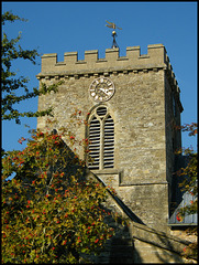 sunlight on a church tower