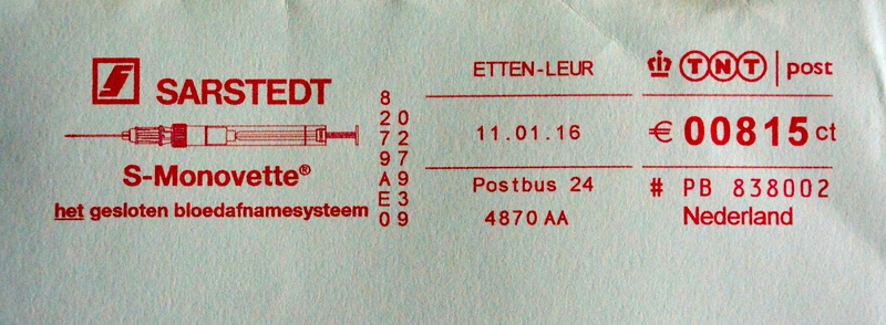 Pitney Bowes franking machine impression