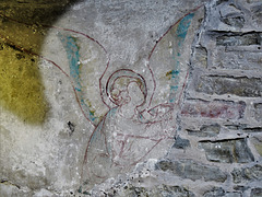 winchelsea church, sussex (64) c14 angel wall painting in tomb canopy