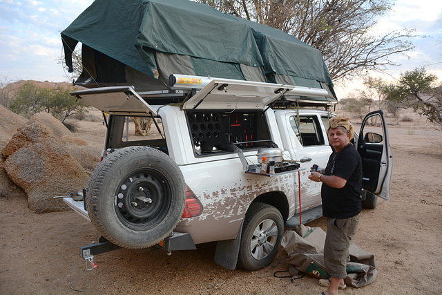 Namibia, Kitchen Equipment Preparation for Evening Cooking