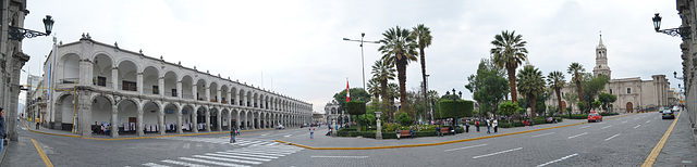 Peru, Arequipa, Plaza de Armas Panorama