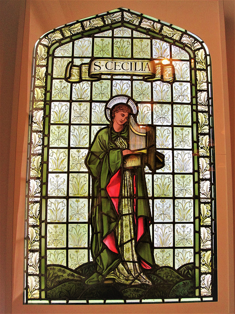 St.Cecilia - leaded glass by William Morris