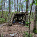 Cabane dans les bois .pour s’abriter , quant il pleut , pendant la promenade dans le bois .