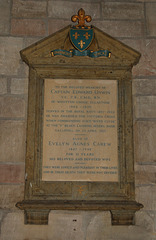 Memorial to Captain Edward Unwin VC, Ellastone Church, Staffordshire