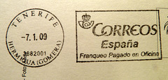 Spanish postage paid franking impression