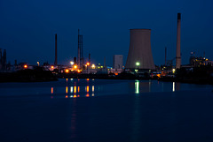 Manchester ship canal at night