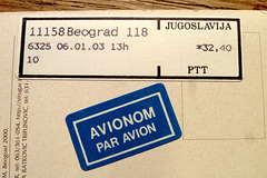 Yugoslavian franking label for 32.40 dinar