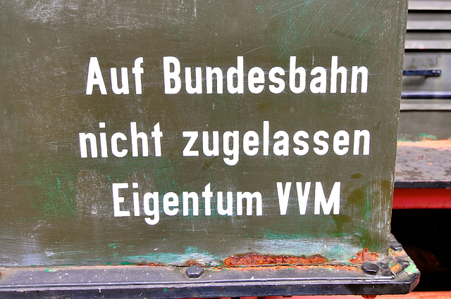 Eisenbahnmuseum Lokschuppen Aumühle 2015 – Auf Bundesbahn nicht zugelassen Eigentum VVM