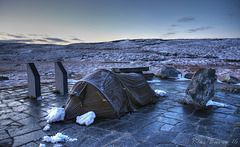 Camping at Hardangervidda mountain plateau