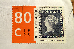 Dutch stamp to celebrate the acquisition of the Blue Mauritius by the Postal Museum