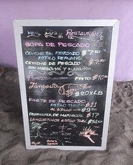 Menu sur sable / Sandy menu