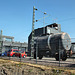 Waggon mit Oberleitung an der ehem. Bahntrasse (Mülheim-Broich) / 19.08.2018