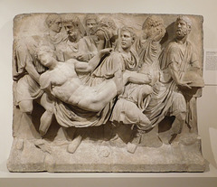 Marble Sarcophagus Fragment with the Death of Meleager in the Metropolitan Museum of Art, January 2018