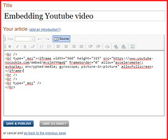 Embed code from Youtube