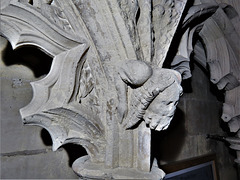 winchelsea church, sussex (90)headstops on the c14 piscina and sedilia in the south chapel